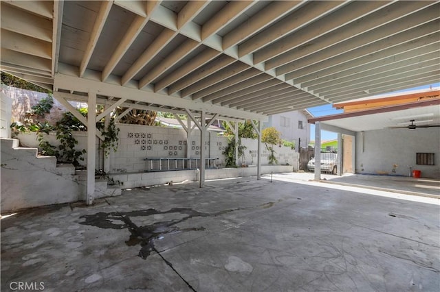 12616 Terra Bella St, Pacoima, CA 91331 - fenced backyard featuring a ceiling fan