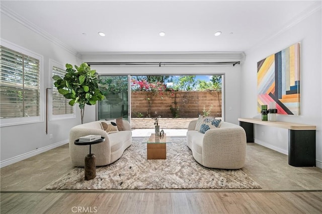 53 Interlude, Irvine, CA 92620 - living room featuring crown molding and recessed lighting