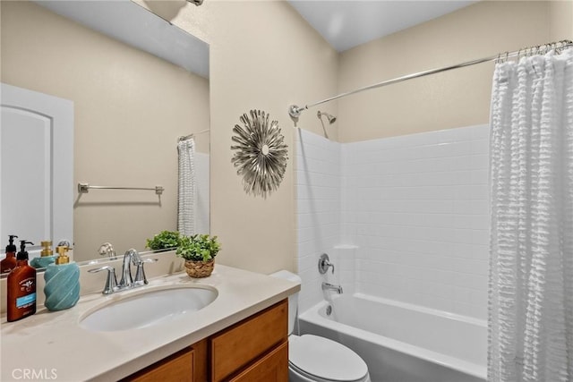 24912 Hearth Ct, Valencia, CA 91354 - bathroom featuring vanity and shower / bathtub combination with curtain