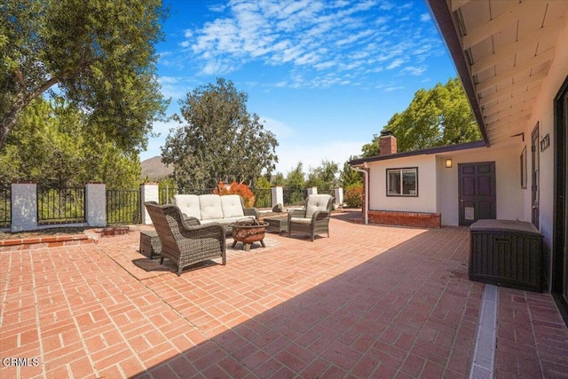 429 Walter Ave, Newbury Park, CA 91320 - view of patio with an outdoor living space with a fire pit