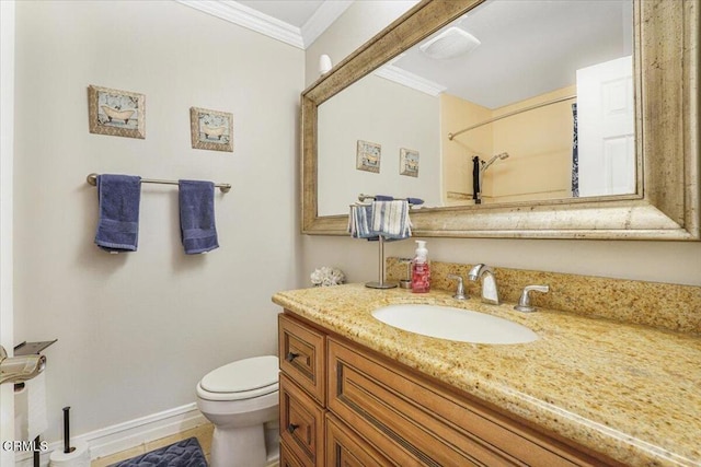 429 Walter Ave, Newbury Park, CA 91320 - bathroom with ornamental molding and vanity