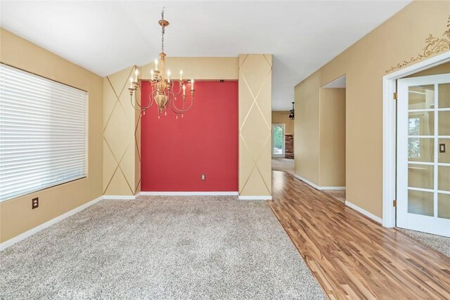 9425 Oak Hills Ave, Bakersfield, CA 93312 - empty room featuring a chandelier and baseboards