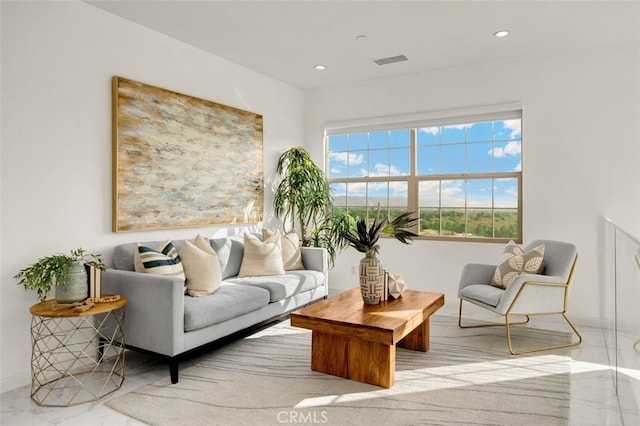 100 Soaring Eagle, Irvine, CA 92618 - living room featuring recessed lighting and marble finish flooring