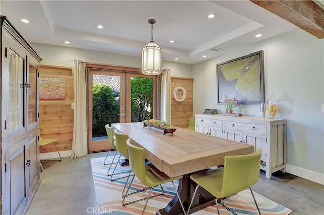 3163 Inclinado, San Clemente, CA 92673 - dining area featuring recessed lighting, french doors, and a raised ceiling