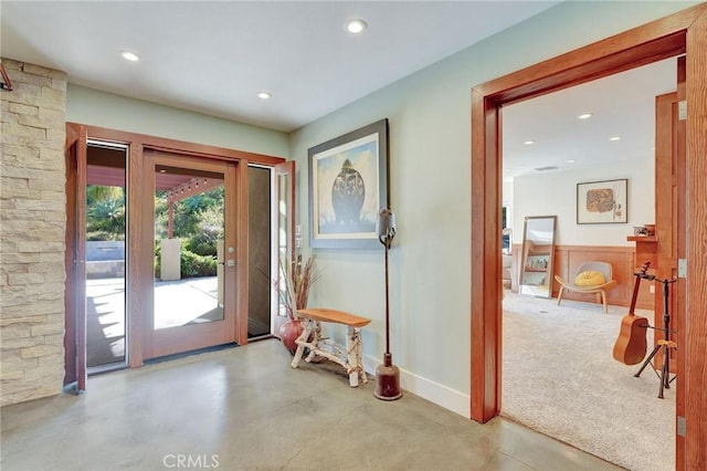 3163 Inclinado, San Clemente, CA 92673 - entrance foyer with finished concrete flooring and recessed lighting
