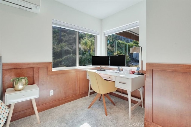 3163 Inclinado, San Clemente, CA 92673 - office with an AC wall unit, carpet, and wainscoting