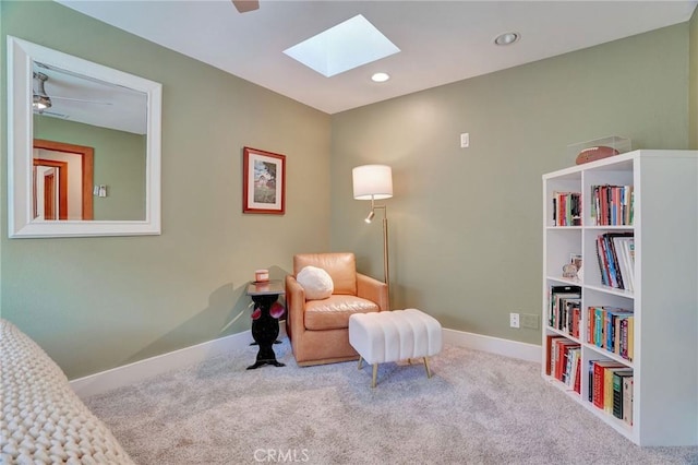 3163 Inclinado, San Clemente, CA 92673 - living area with a skylight, carpet, and recessed lighting