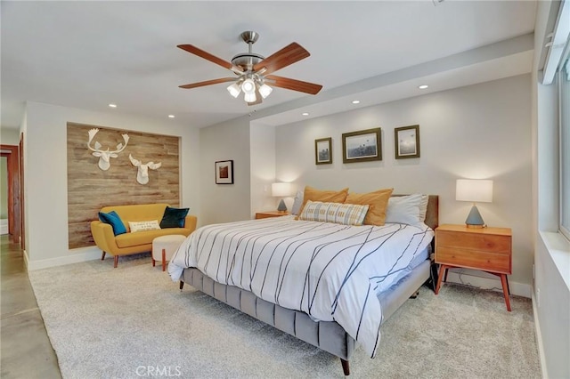 3163 Inclinado, San Clemente, CA 92673 - bedroom featuring recessed lighting, carpet flooring, and ceiling fan