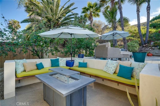 3163 Inclinado, San Clemente, CA 92673 - view of patio with an outdoor living space with a fire pit