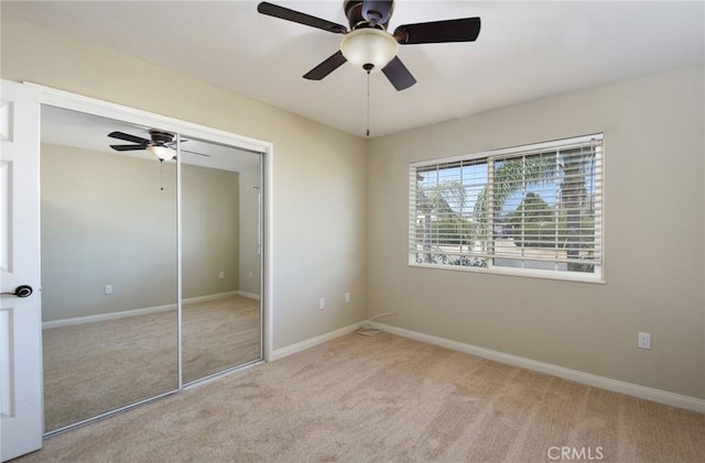 25981 Coombe Hill Dr, Menifee, CA 92586 - unfurnished bedroom featuring carpet floors, a closet, and a ceiling fan