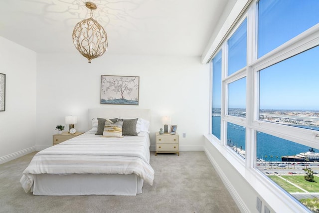 1325 Pacific Hwy Unit 3403, San Diego, CA 92101 - bedroom with a water view and carpet flooring
