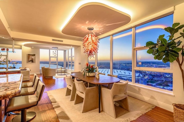 1325 Pacific Hwy Unit 3403, San Diego, CA 92101 - dining area with wood finished floors and a water view