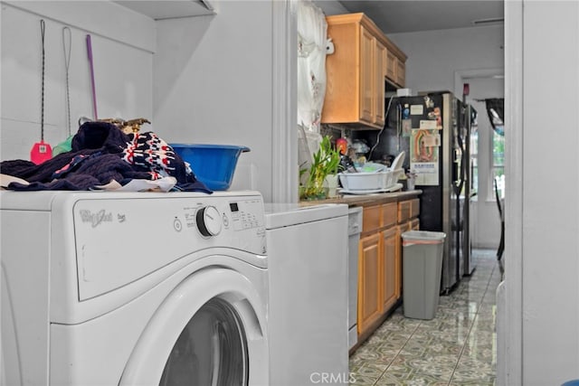 14057 Ohio St, Baldwin Park, CA 91706 - laundry room with washer and dryer and light tile patterned flooring