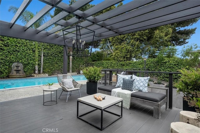 1012 10th St, Manhattan Beach, CA 90266 - view of patio / terrace featuring an outdoor pool, a pergola, and outdoor lounge area