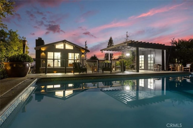 1012 10th St, Manhattan Beach, CA 90266 - outdoor pool featuring a pergola, french doors, and a patio area