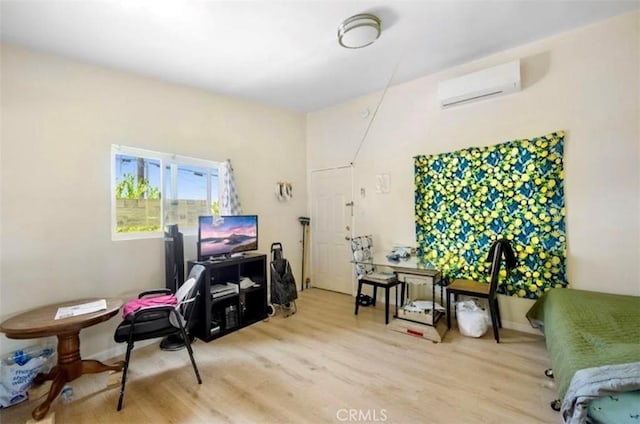 10224 Fernglen Ave, Tujunga, CA 91042 - living area with a wall unit AC and wood finished floors