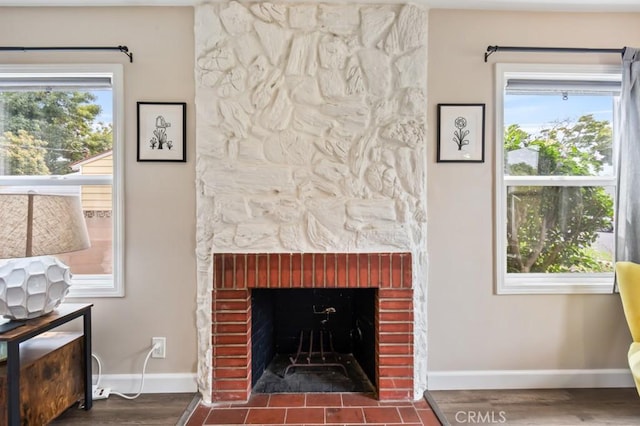 213 E 45th St, Long Beach, CA 90807 - detailed view of a fireplace with flush hearth and wood finished floors