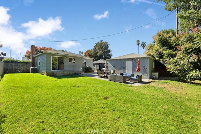 213 E 45th St, Long Beach, CA 90807 - back of property featuring outdoor lounge area and a patio area