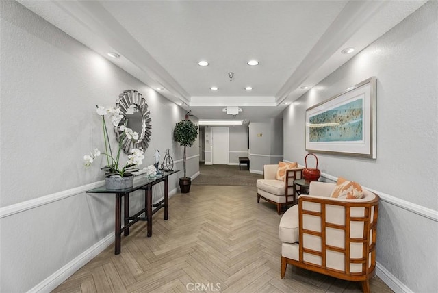 260 Cagney Ln Unit 206, Newport Beach, CA 92663 - hall with recessed lighting and a raised ceiling