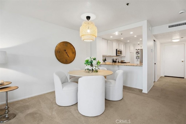 260 Cagney Ln Unit 206, Newport Beach, CA 92663 - dining space featuring light colored carpet and recessed lighting