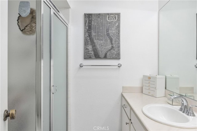 2455 Via Sonoma Unit A, Palm Springs, CA 92264 - bathroom with vanity and a stall shower
