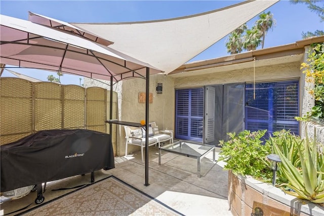 2455 Via Sonoma Unit A, Palm Springs, CA 92264 - view of patio / terrace with a gazebo and grilling area
