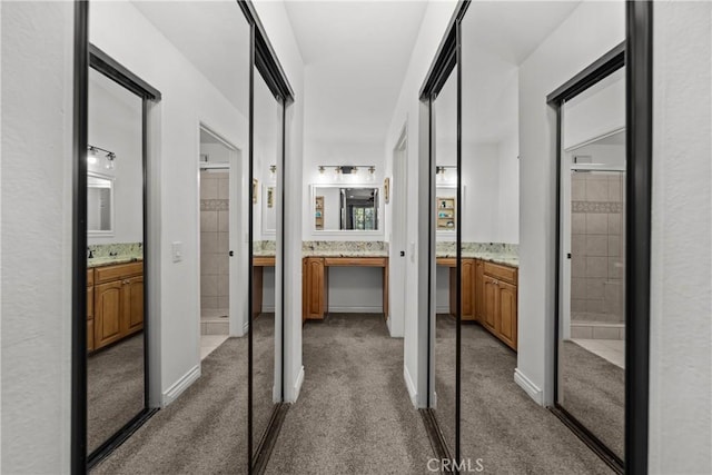 3611 S Bear St Unit D, Santa Ana, CA 92704 - hallway featuring dark colored carpet