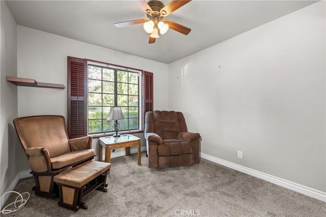 3611 S Bear St Unit D, Santa Ana, CA 92704 - living area featuring a ceiling fan and carpet flooring