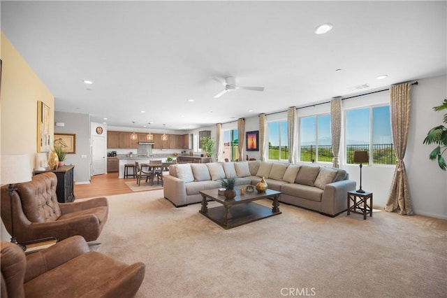 11534 Alana Ln, Beaumont, CA 92223 - living room featuring recessed lighting and a ceiling fan