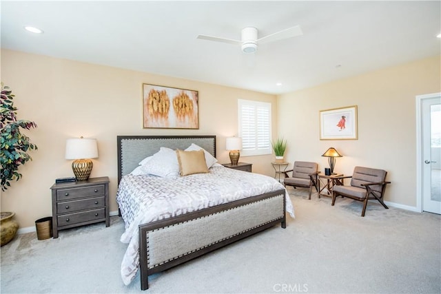 11534 Alana Ln, Beaumont, CA 92223 - carpeted bedroom with a ceiling fan and recessed lighting