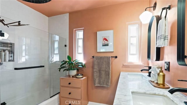 3209 Bennett Dr, Los Angeles, CA 90068 - bathroom with shower / bath combination with glass door and double vanity