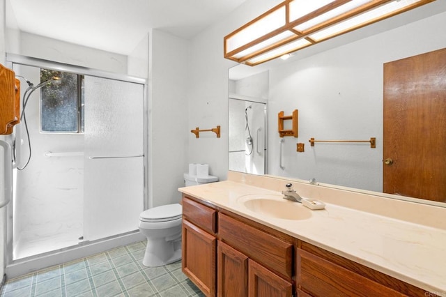 5041 Pine Ridge Ave, Julian, CA 92036 - bathroom featuring vanity, a marble finish shower, and tile patterned floors
