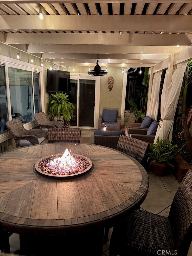 33081 Regatta Ct, San Juan Capistrano, CA 92675 - view of patio with a pergola and an outdoor fire pit