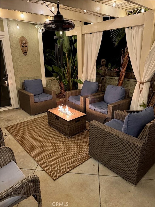 33081 Regatta Ct, San Juan Capistrano, CA 92675 - view of patio / terrace featuring an outdoor living space with a fire pit and a pergola