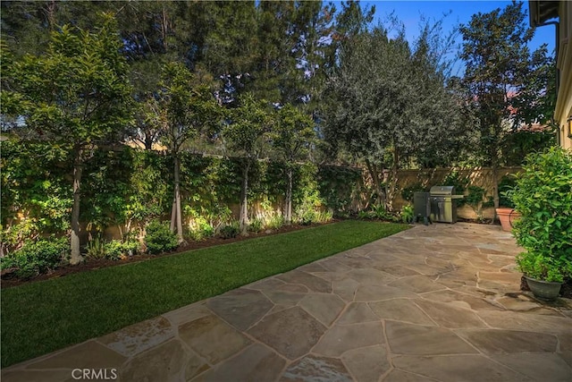 32 Tesoro, Irvine, CA 92618 - fenced backyard with a patio and a grill