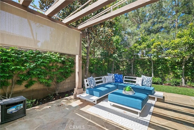 32 Tesoro, Irvine, CA 92618 - view of patio / terrace with an outdoor hangout area and a pergola