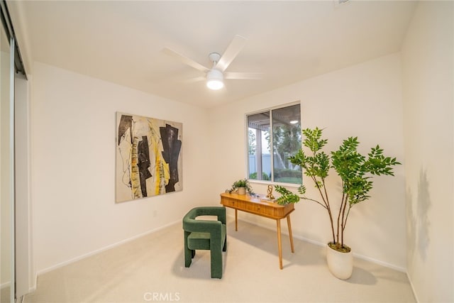 2455 Mcmackin Dr, Corona, CA 92881 - sitting room featuring carpet floors and a ceiling fan