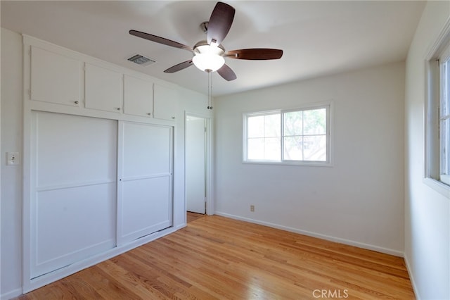 10935 Nassau Ave, Sunland, CA 91040 - unfurnished bedroom with light wood-style flooring, a closet, and ceiling fan