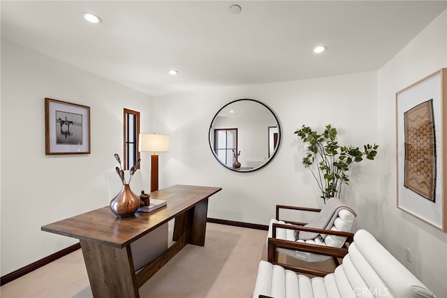 750 Manzanita Dr, Laguna Beach, CA 92651 - office area featuring light carpet and recessed lighting