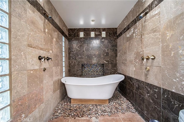1733 Bayou Way, Seal Beach, CA 90740 - full bath featuring tile walls and a freestanding bath