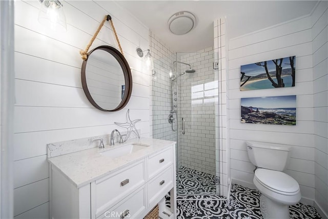 1733 Bayou Way, Seal Beach, CA 90740 - bathroom with a shower stall, vanity, and tile patterned floors