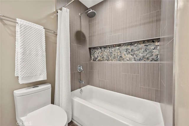199 N Magnolia Ave Unit D, Anaheim, CA 92801 - bathroom featuring shower / bath combination with curtain and toilet