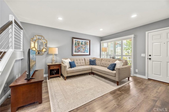 199 N Magnolia Ave Unit D, Anaheim, CA 92801 - living area with wood finished floors and recessed lighting