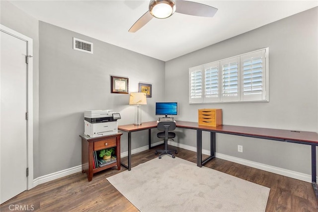 199 N Magnolia Ave Unit D, Anaheim, CA 92801 - home office featuring ceiling fan and wood finished floors