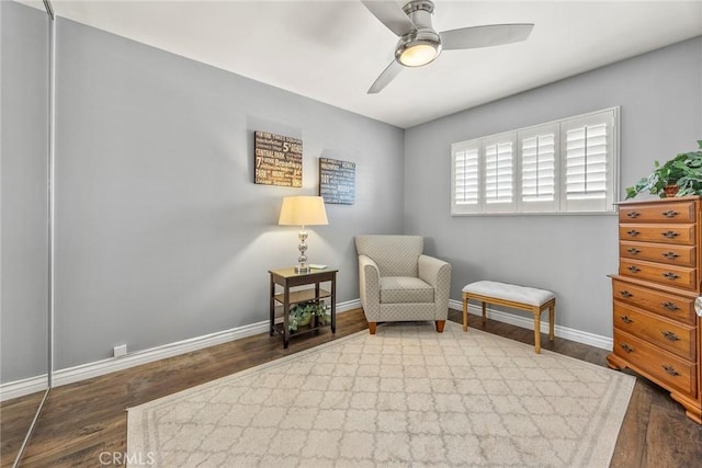 199 N Magnolia Ave Unit D, Anaheim, CA 92801 - sitting room with wood finished floors and ceiling fan