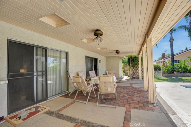 872 Deborah St, Upland, CA 91784 - view of patio / terrace featuring outdoor dining area and a ceiling fan
