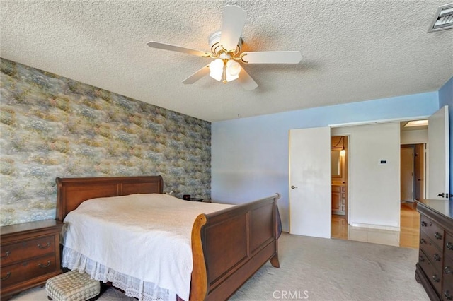 872 Deborah St, Upland, CA 91784 - bedroom featuring a textured ceiling, ceiling fan, and light carpet