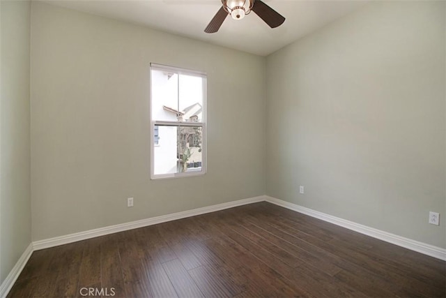760 S Olive St, Anaheim, CA 92805 - spare room featuring dark wood finished floors and a ceiling fan