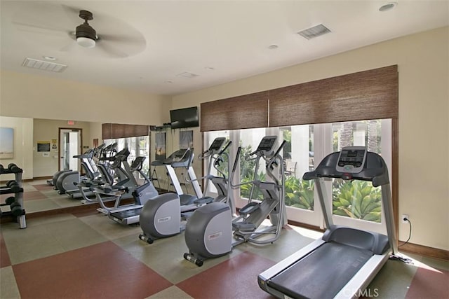 760 S Olive St, Anaheim, CA 92805 - exercise room with a ceiling fan and baseboards