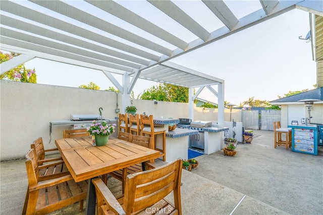 2040 Cape Cod Ct, Claremont, CA 91711 - fenced backyard featuring a patio, area for grilling, outdoor dining area, and a bar